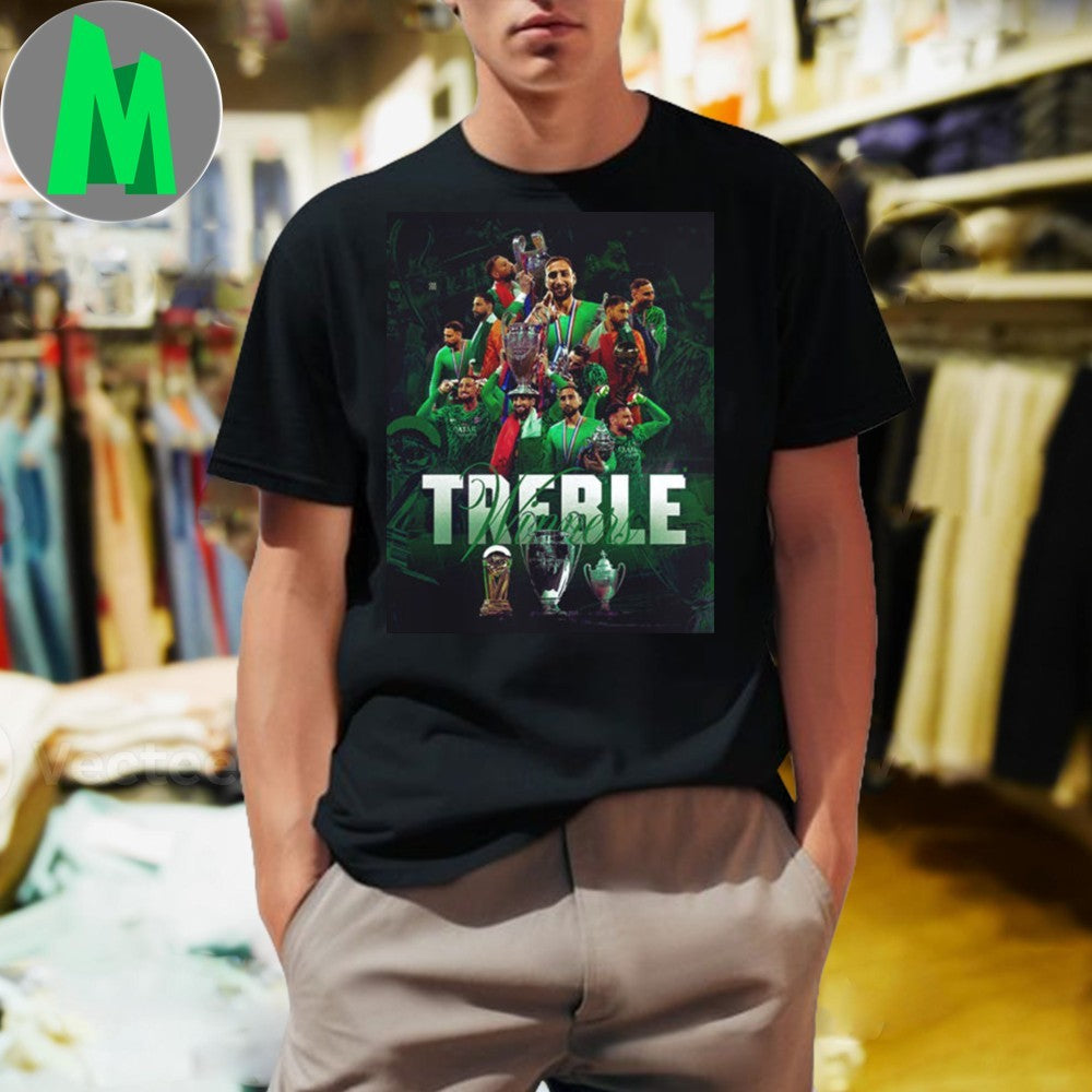 Design Gianluigi Donnarumma Winners Treble Title - Adult & Kids T-Shirts, Sweatshirts & Hoodies apparel design preview 1