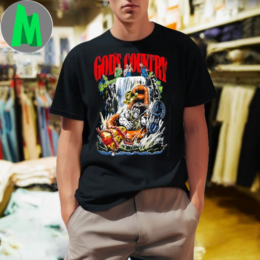 Design God's Country Cartoon River Rafting Graphic - Adult & Kids T-Shirts, Sweatshirts & Hoodies apparel design preview 1