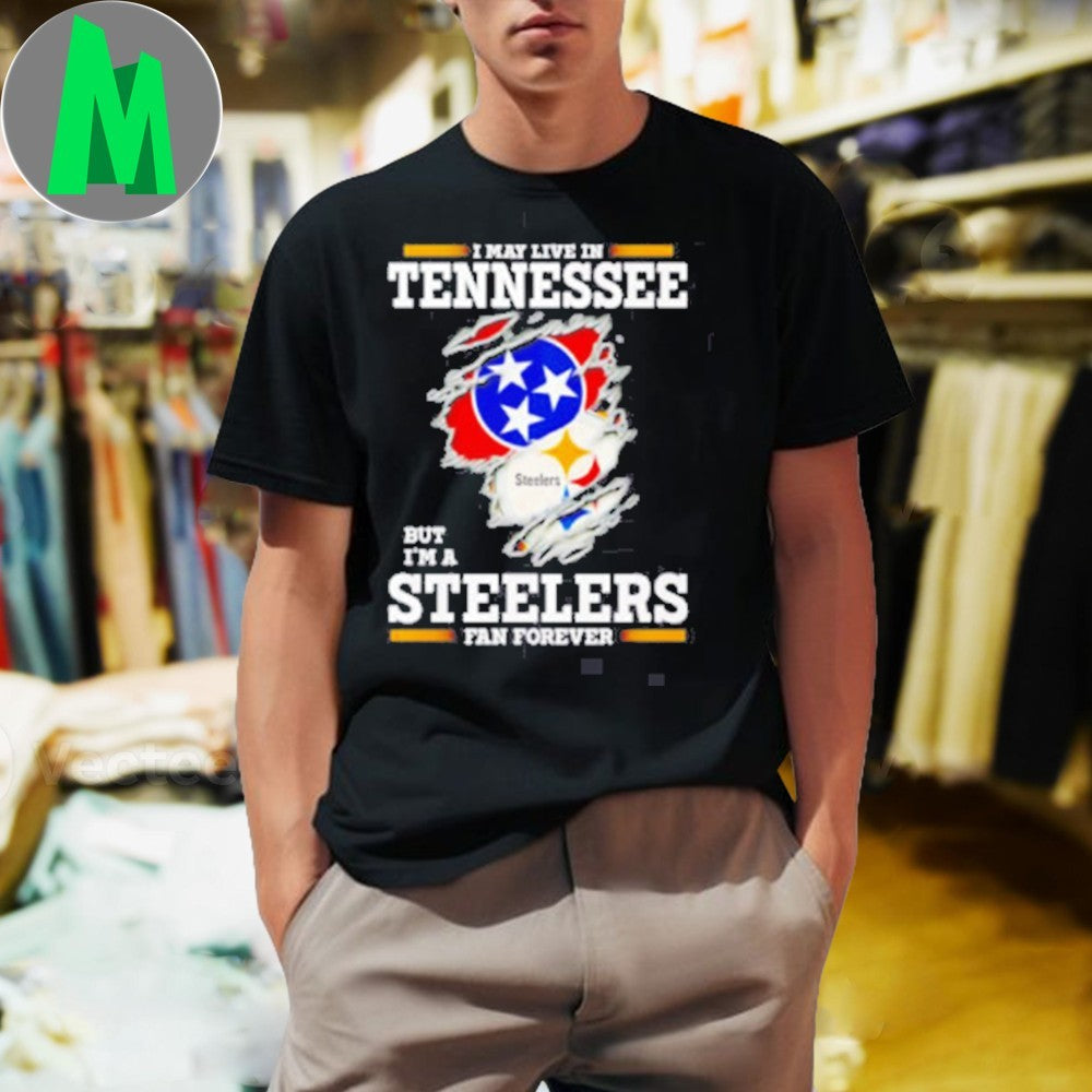 Design I may live in Tennessee but I'm a Steelers fan - Adult & Kids T-Shirts, Sweatshirts & Hoodies apparel design preview 1