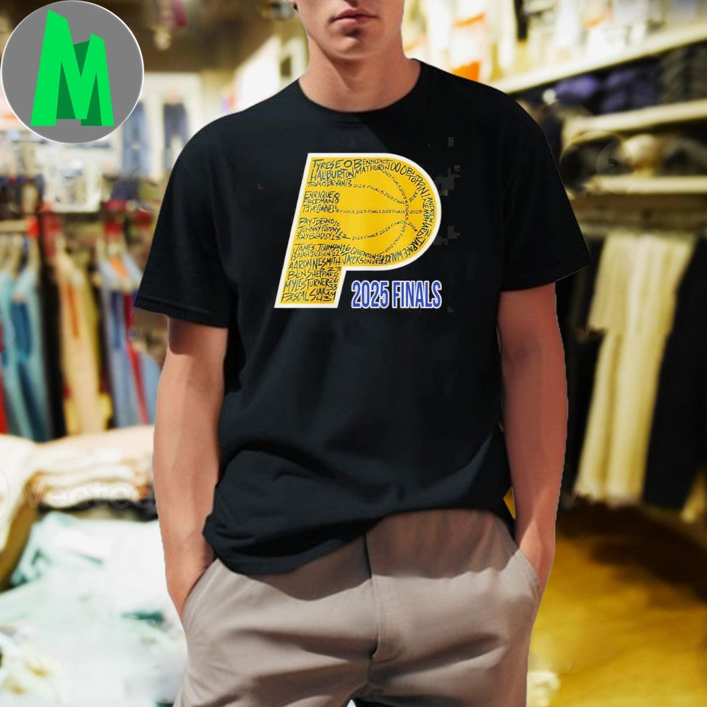 Design Indiana Pacers 2025 Finals Roster P Logo - Adult & Kids T-Shirts, Sweatshirts & Hoodies apparel design preview 1