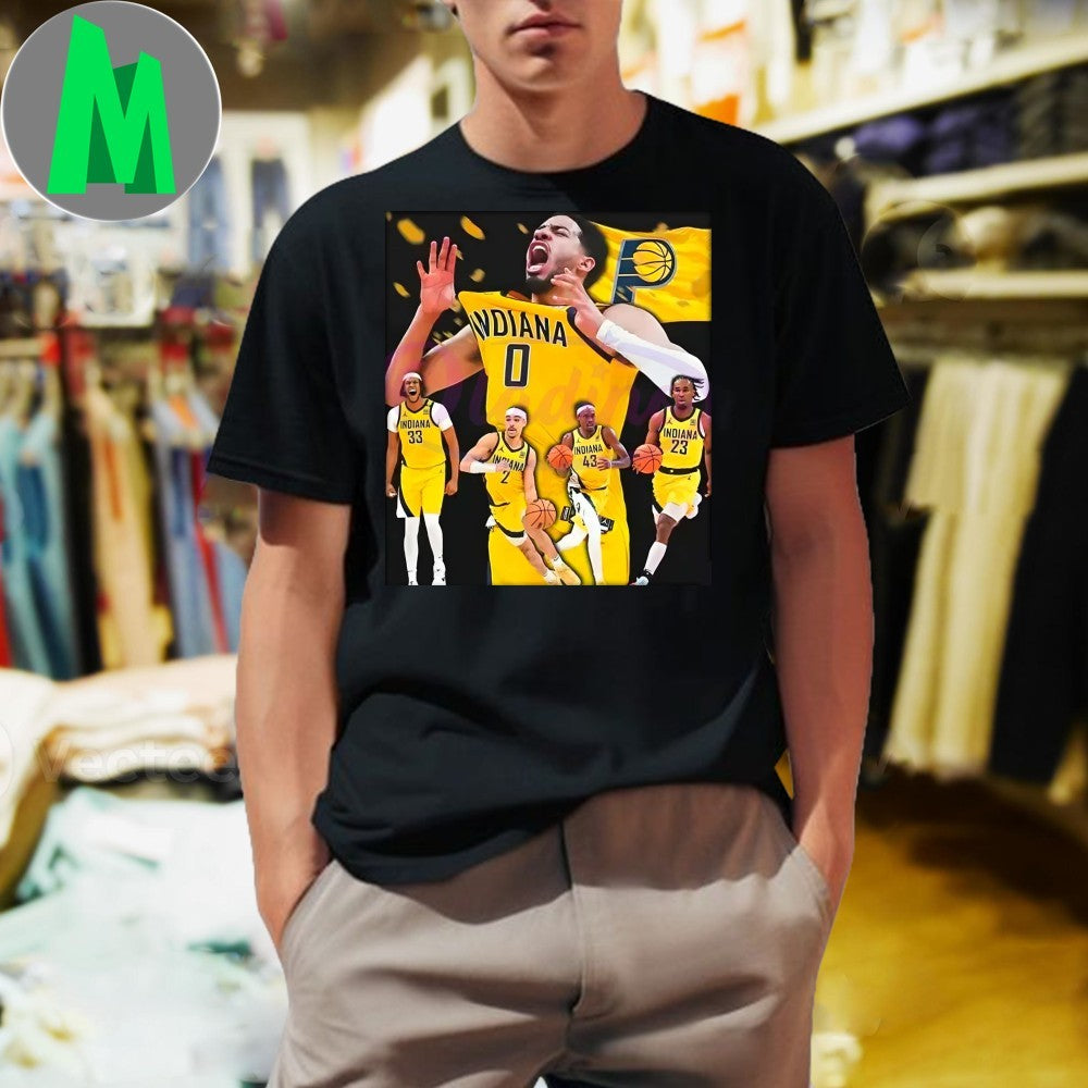 Design Indiana Pacers 2025 Finals Run Haliburton Team - Adult & Kids T-Shirts, Sweatshirts & Hoodies apparel design preview 1