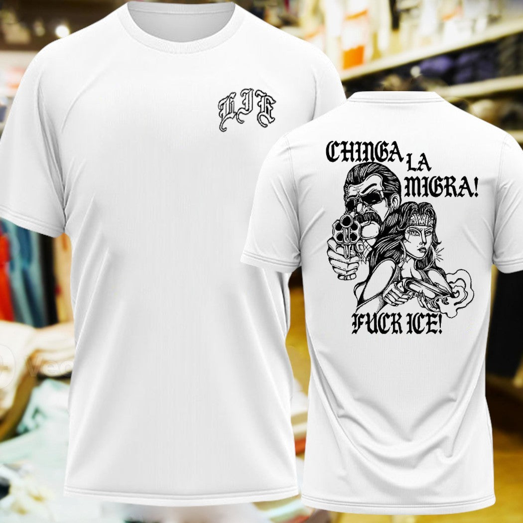 Design Lie Chinga La Migra Fck Ice - Adult & Kids T-Shirts, Sweatshirts & Hoodies apparel design preview 1