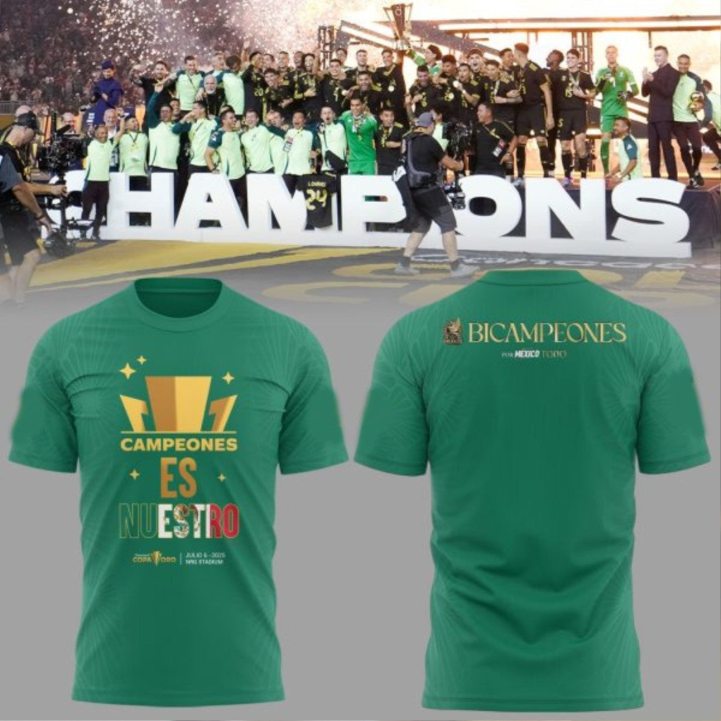 Design Mexico Football Campeones Es Nuestro - Adult & Kids T-Shirts, Sweatshirts & Hoodies apparel design preview 1