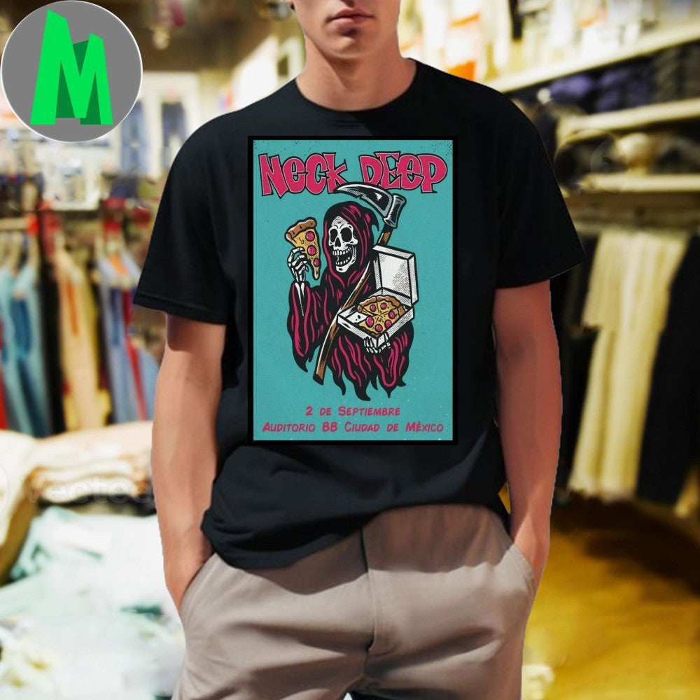 Design Neck Deep 9-2-2025 Mexico Auditorio BB Poster - Adult & Kids T-Shirts, Sweatshirts & Hoodies apparel design preview 1
