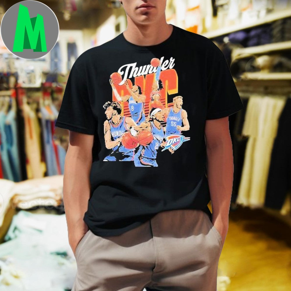 Design OKC Thunder Basketball Starting 5 Players - Adult & Kids T-Shirts, Sweatshirts & Hoodies apparel design preview 1