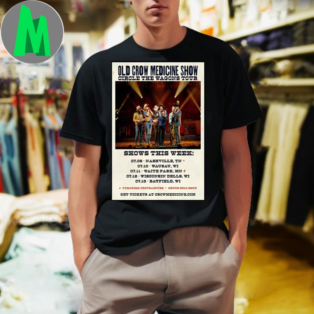 Design Old Crow Medicine Show Summer Tour 2025 Poster - Adult & Kids T-Shirts, Sweatshirts & Hoodies apparel design preview 1