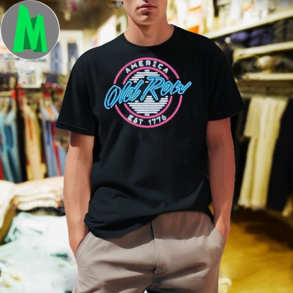 Design Old Row USA Neon Circle Logo Graphic - Adult & Kids T-Shirts, Sweatshirts & Hoodies apparel design preview 1