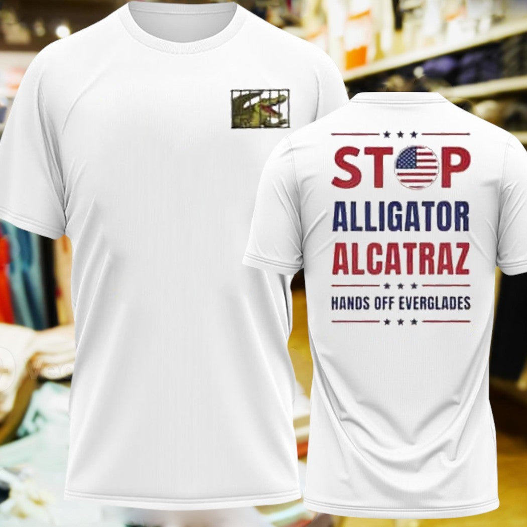 Design Stop Alligator Alcatraz Save Everglades - Adult & Kids T-Shirts, Sweatshirts & Hoodies apparel design preview 1