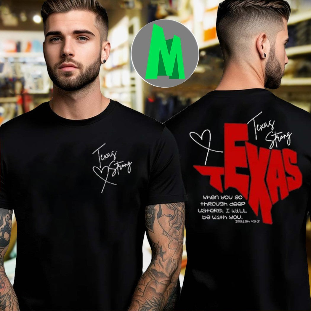 Design Texas Strong When You Go Through Deep Waters I - Adult & Kids T-Shirts, Sweatshirts & Hoodies apparel design preview 1