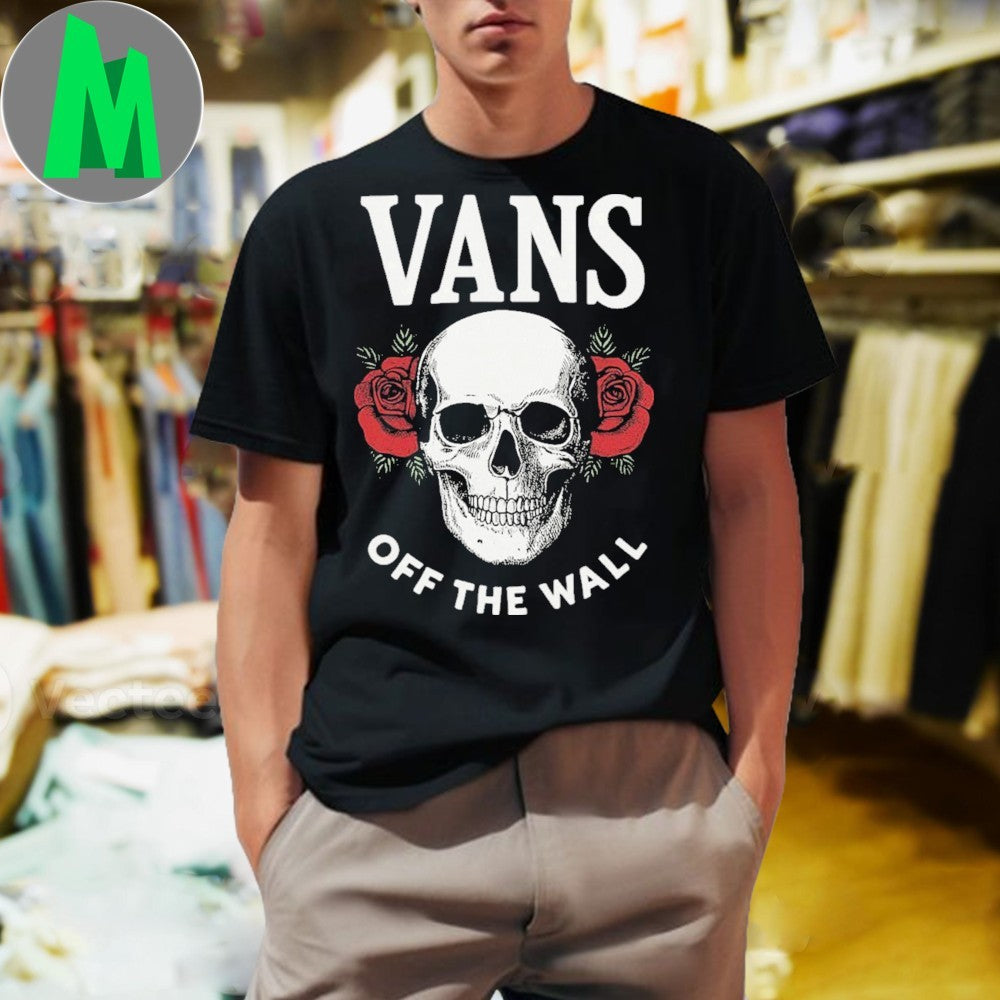 Design Vans Off The Wall Skull Roses Graphic - Adult & Kids T-Shirts, Sweatshirts & Hoodies apparel design preview 1