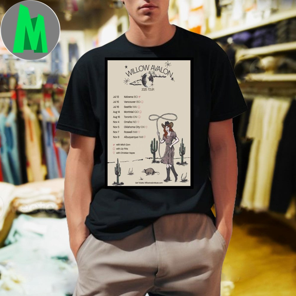Design Willow Avalon 2025 Tour Poster - Adult & Kids T-Shirts, Sweatshirts & Hoodies apparel design preview 1