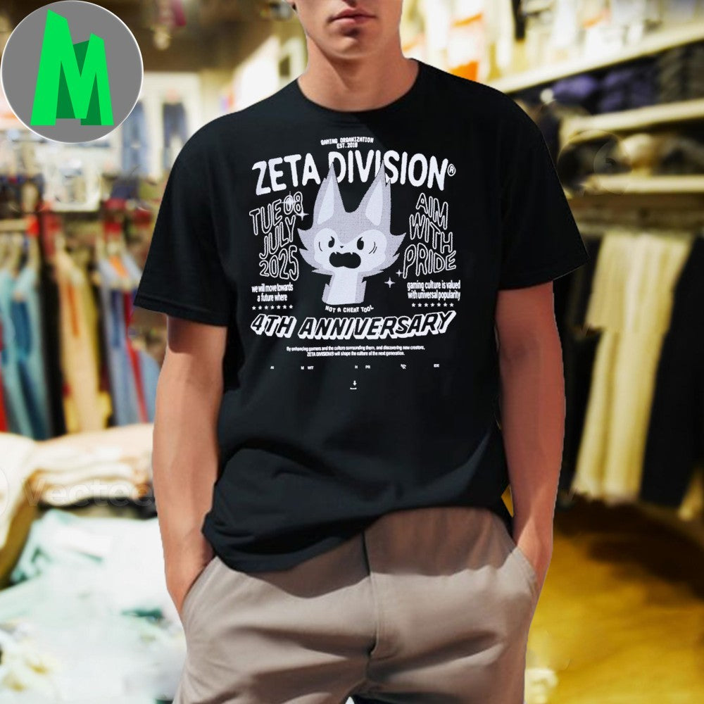 Design ZETA DIVISION 4th Anniversary Gaming Mascot - Adult & Kids T-Shirts, Sweatshirts & Hoodies apparel design preview 1