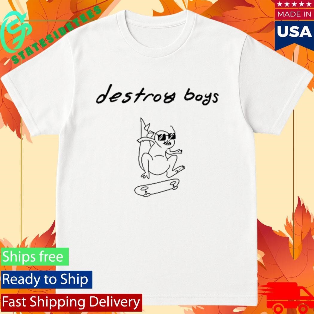 Destroy Boys Dino Skater - Adult & Kids T-Shirts, Sweatshirts & Hoodies apparel design preview 1