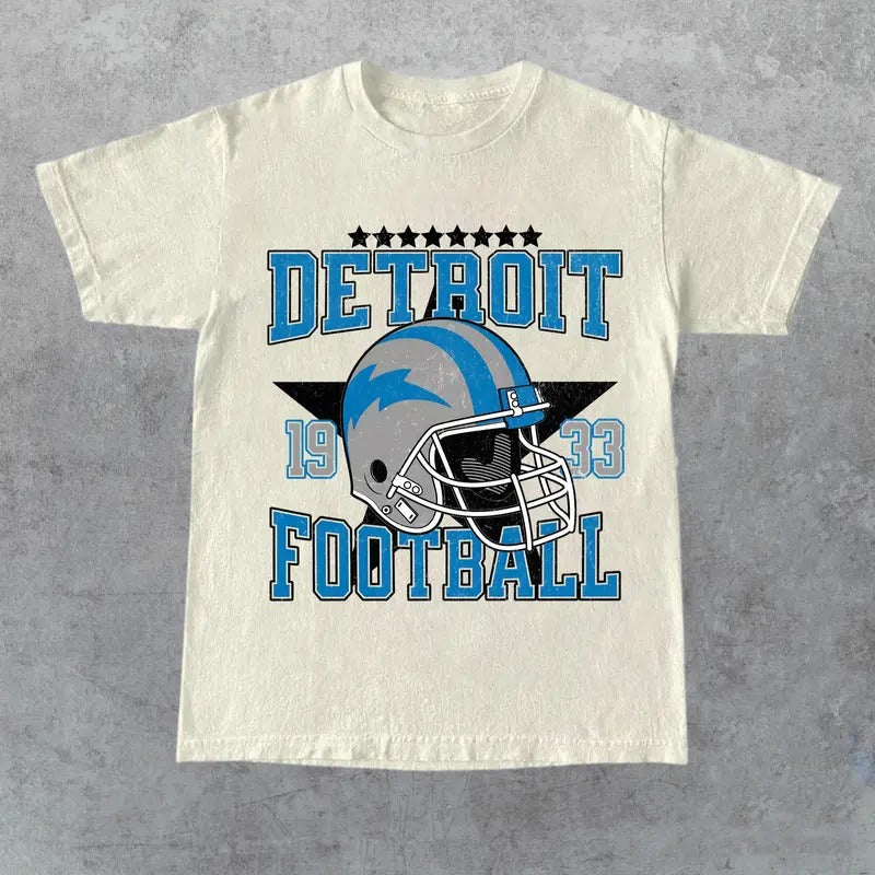 Detroit Football Retro Vintage Team Fan - Adult & Kids T-Shirts, Sweatshirts & Hoodies apparel design preview 1