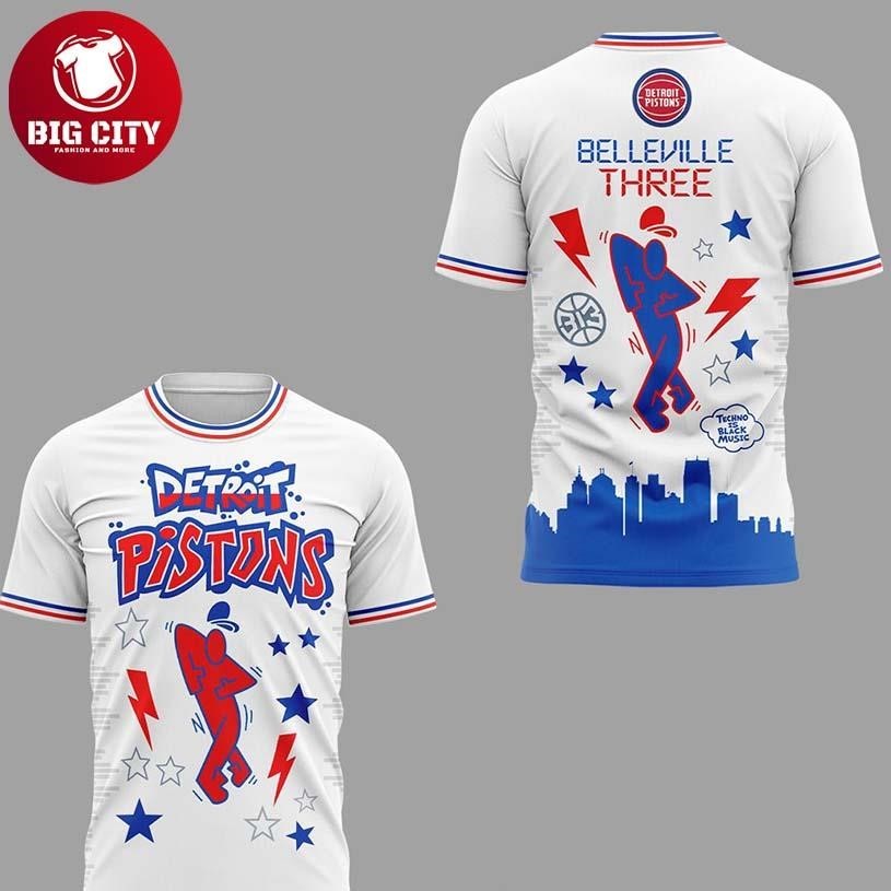 Detroit Pistons x Belleville Three 2026 Techno's - Adult & Kids T-Shirts, Sweatshirts & Hoodies apparel design preview 1