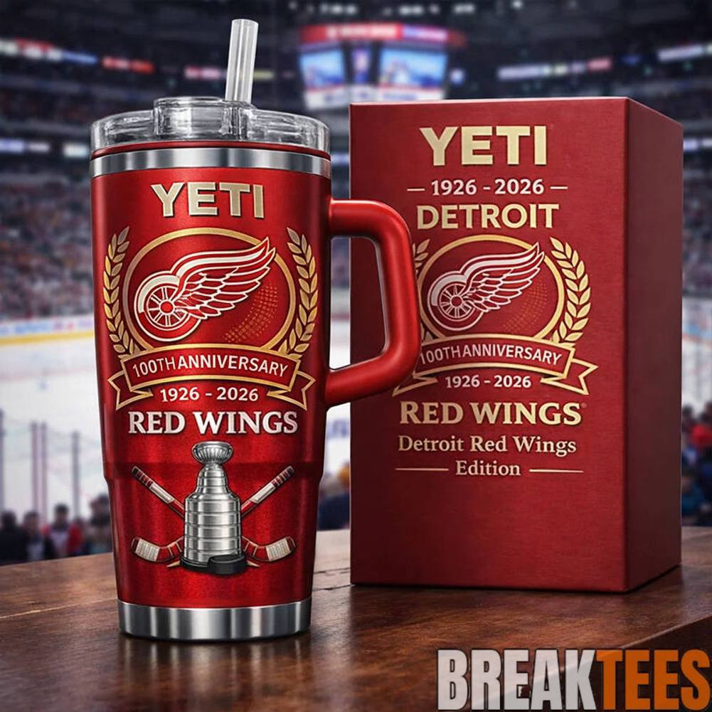 Detroit Red Wings 100th Anniversary Stanley YETI - Adult & Kids T-Shirts, Sweatshirts & Hoodies apparel design preview 1