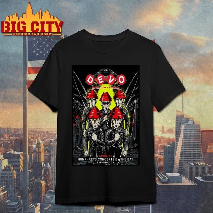 Devo In San Diego CA On Apr 15 2026 Poster - Adult & Kids T-Shirts, Sweatshirts & Hoodies apparel design preview 1