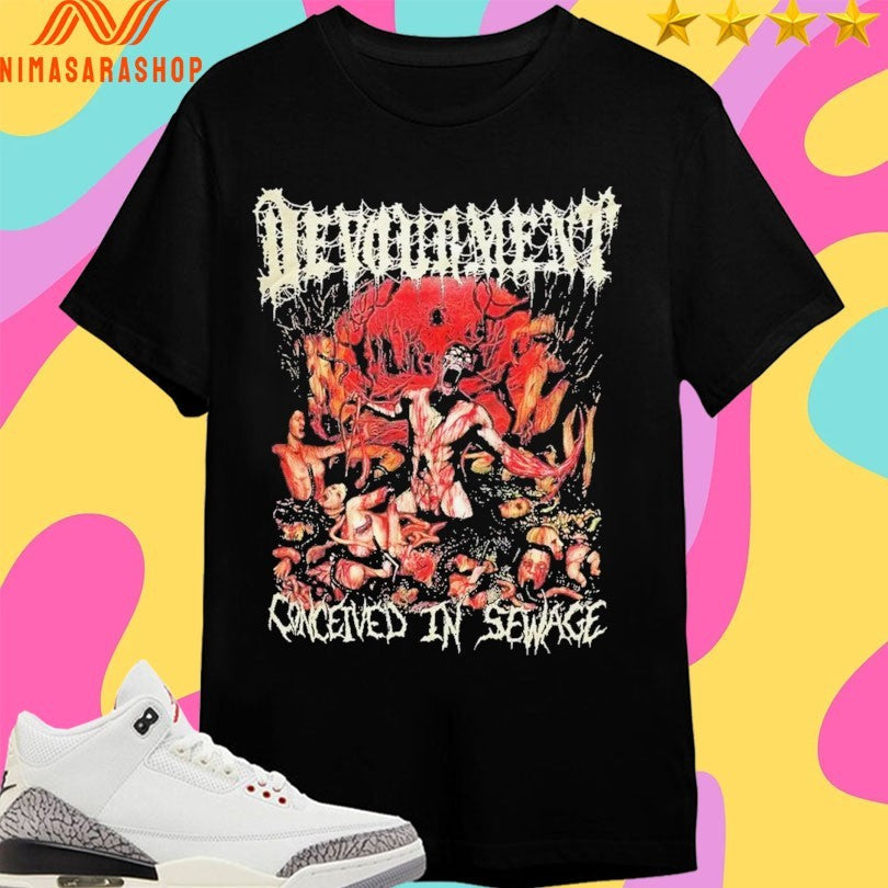 Devourment Conceived In Sewage - Adult & Kids T-Shirts, Sweatshirts & Hoodies apparel design preview 1