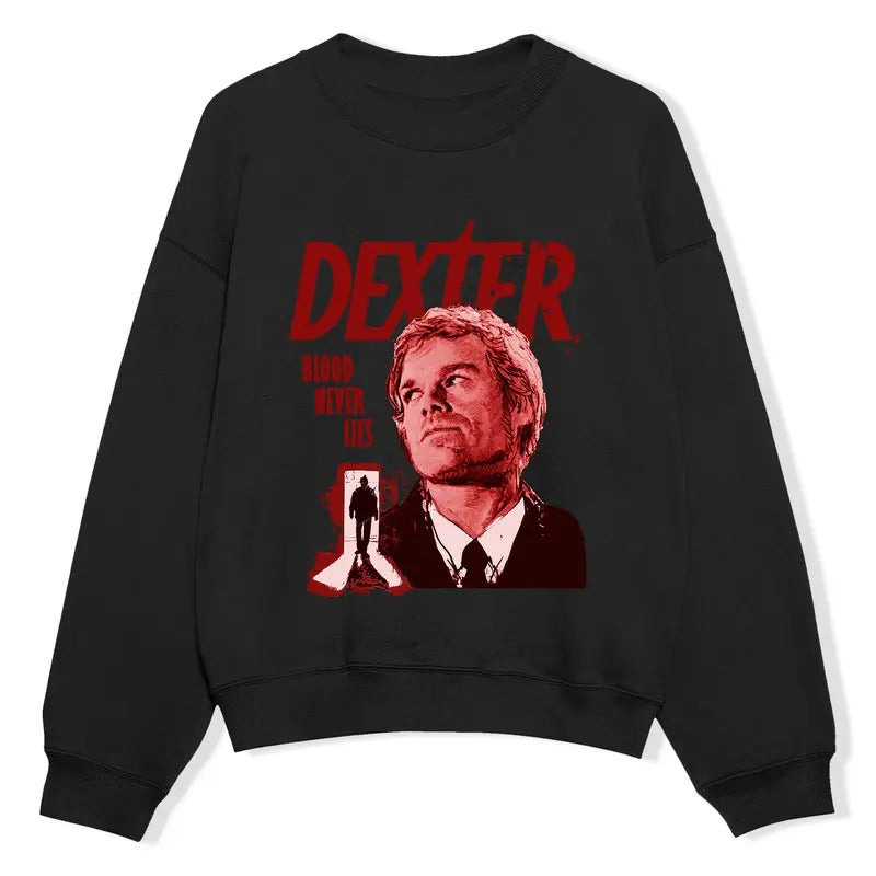 Dexter Morgan TV Show Horror Blood Never Lies Fan - Adult & Kids T-Shirts, Sweatshirts & Hoodies apparel design preview 1