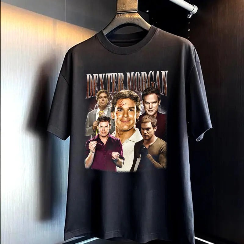 Dexter Morgan Vintage Movies Lovers Casual Fabric - Adult & Kids T-Shirts, Sweatshirts & Hoodies apparel design preview 1