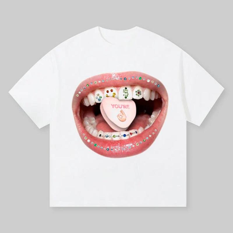 Diamond Grills Pills Print Vintage Y2k Cotton Medium - Adult & Kids T-Shirts, Sweatshirts & Hoodies apparel design preview 1