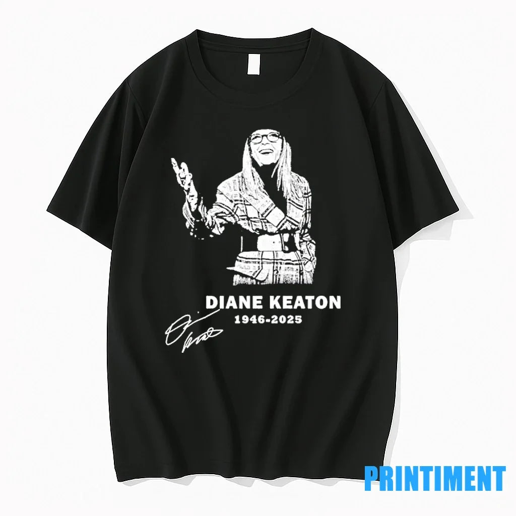 Diane Keaton 1946 2025 Rest In Peace Signature - Adult & Kids T-Shirts, Sweatshirts & Hoodies apparel design preview 1