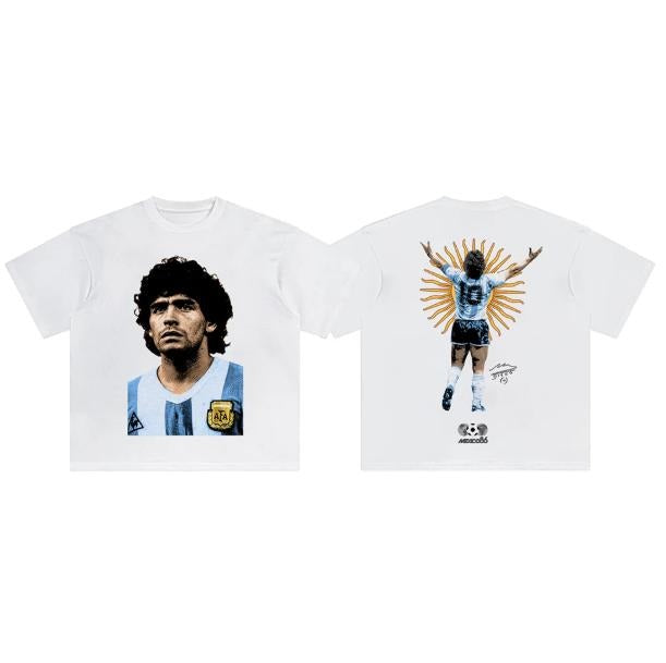 Diego Maradona Argentina 2 Sided Vintage Soccer Sport - Adult & Kids T-Shirts, Sweatshirts & Hoodies apparel design preview 1