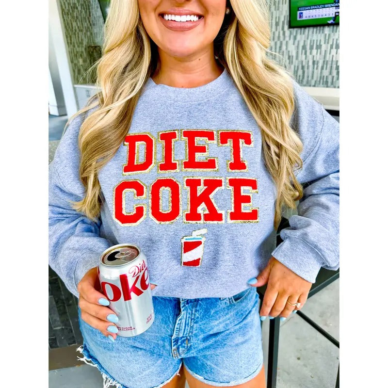 'Diet Coke' Letter Patch Cute Crew Chenille - Adult & Kids T-Shirts, Sweatshirts & Hoodies apparel design preview 1