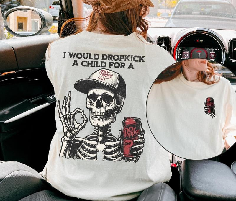 Diet Dr Pepper Skeleton Soda Her Him Halloween - Adult & Kids T-Shirts, Sweatshirts & Hoodies apparel design preview 1