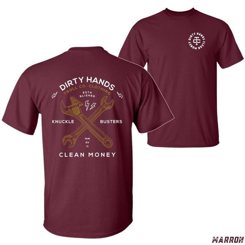 Dirty Hands Clean Money Mechanic Wrenches Knuckle - Adult & Kids T-Shirts, Sweatshirts & Hoodies apparel design preview 1