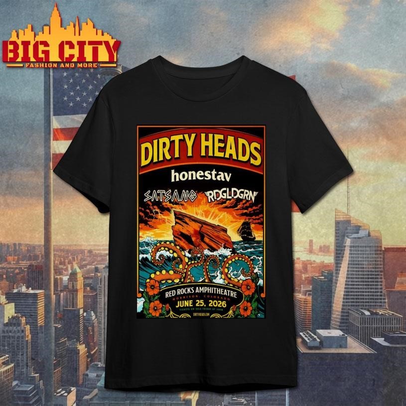Dirty Heads Jun 25 2026 Red Rocks Amphitheatre in - Adult & Kids T-Shirts, Sweatshirts & Hoodies apparel design preview 1