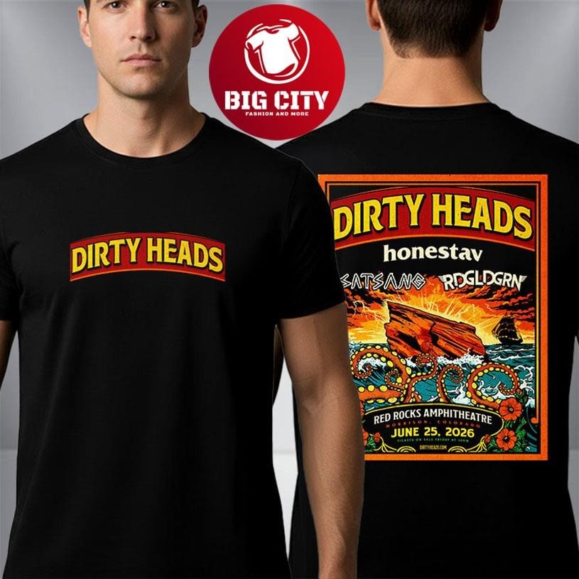 Dirty Heads Venue Poster Show At Red Rocks - Adult & Kids T-Shirts, Sweatshirts & Hoodies apparel design preview 1