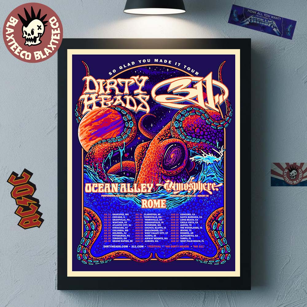 Dirty Heads With 311 Ocean Alley Atmosphere And ROME - Adult & Kids T-Shirts, Sweatshirts & Hoodies apparel design preview 1
