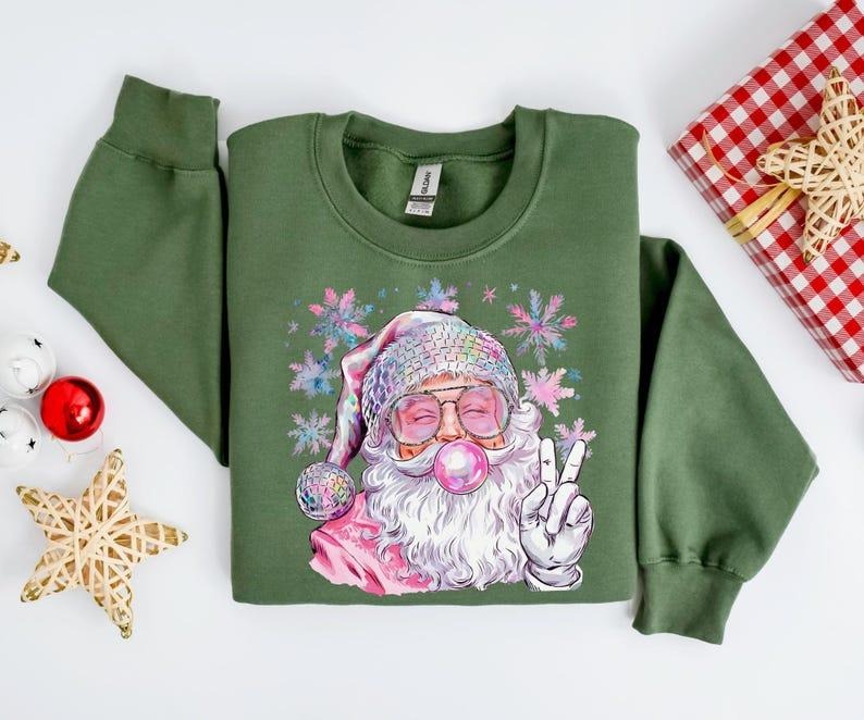 Disco Santa Merry Family - Adult & Kids T-Shirts, Sweatshirts & Hoodies apparel design preview 1