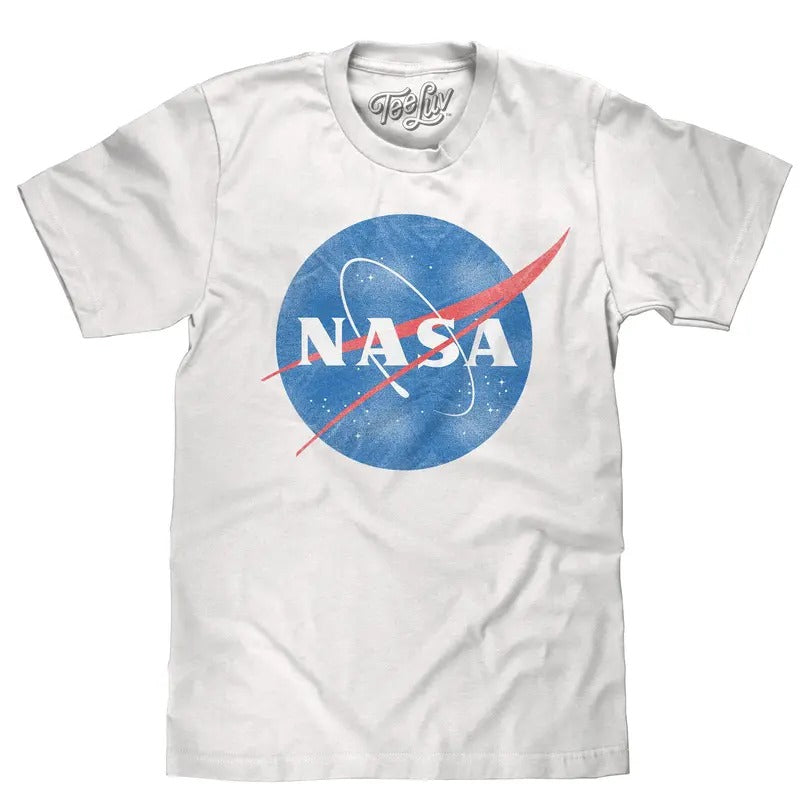 Distressed NASA Logo White - Adult & Kids T-Shirts, Sweatshirts & Hoodies apparel design preview 1
