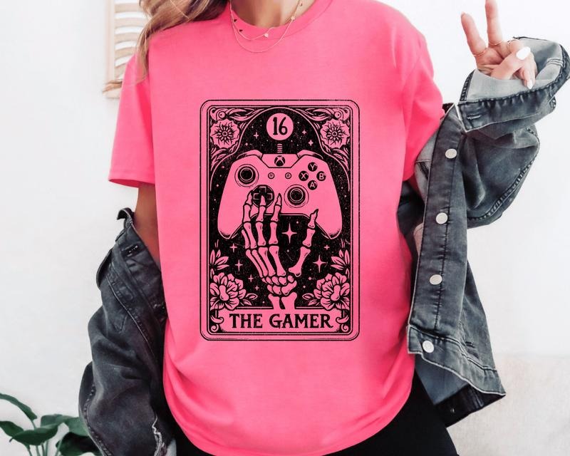 Distressed Gamer Tarot Card Casual Cotton Short - Adult & Kids T-Shirts, Sweatshirts & Hoodies apparel design preview 1