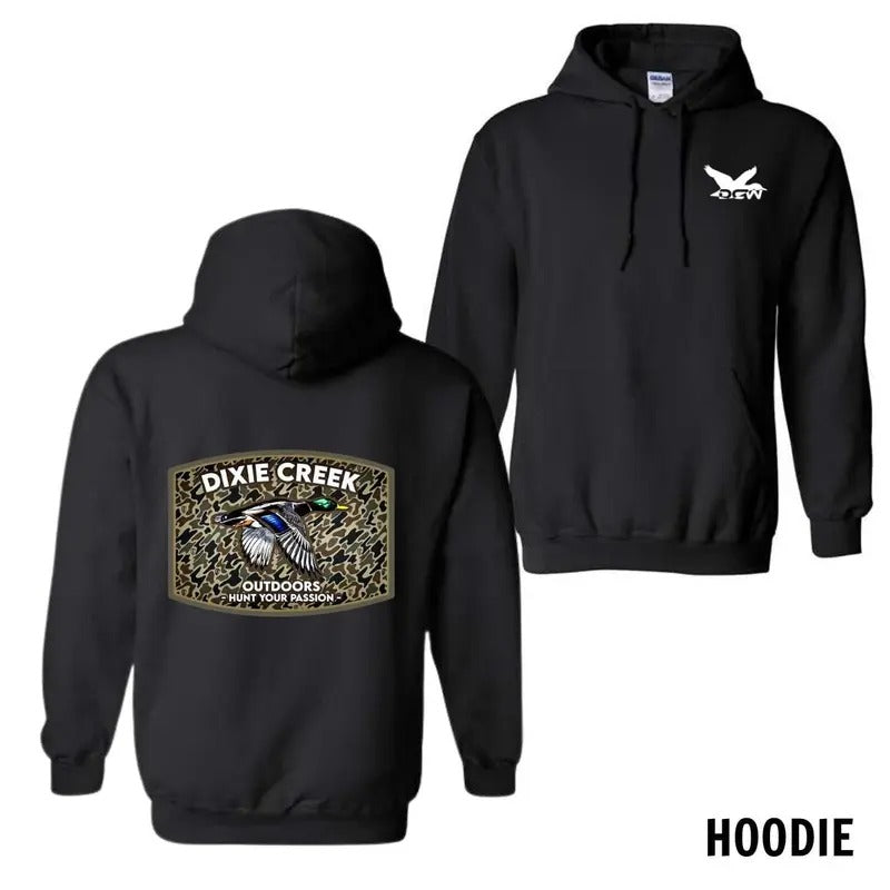 Dixie Creek Hunt Your Passion Outdoors Two Sided - Adult & Kids T-Shirts, Sweatshirts & Hoodies apparel design preview 1