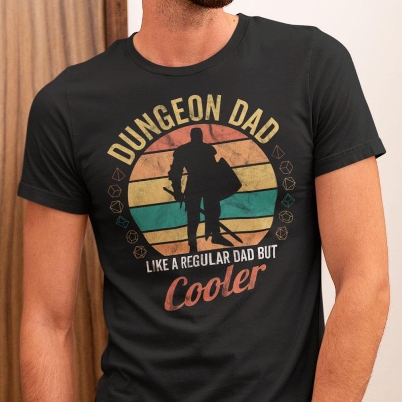 DnD Dungeon Dad Like Regular But Cooler D&D Fun TTRPG - Adult & Kids T-Shirts, Sweatshirts & Hoodies apparel design preview 1