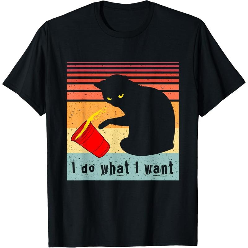 Do What I Want Vintage Black Cat Red Cup Funny My - Adult & Kids T-Shirts, Sweatshirts & Hoodies apparel design preview 1