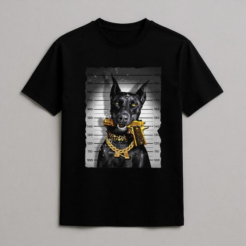 Dobermann Vintage Y2k Let Gun Cotton Menswear - Adult & Kids T-Shirts, Sweatshirts & Hoodies apparel design preview 1
