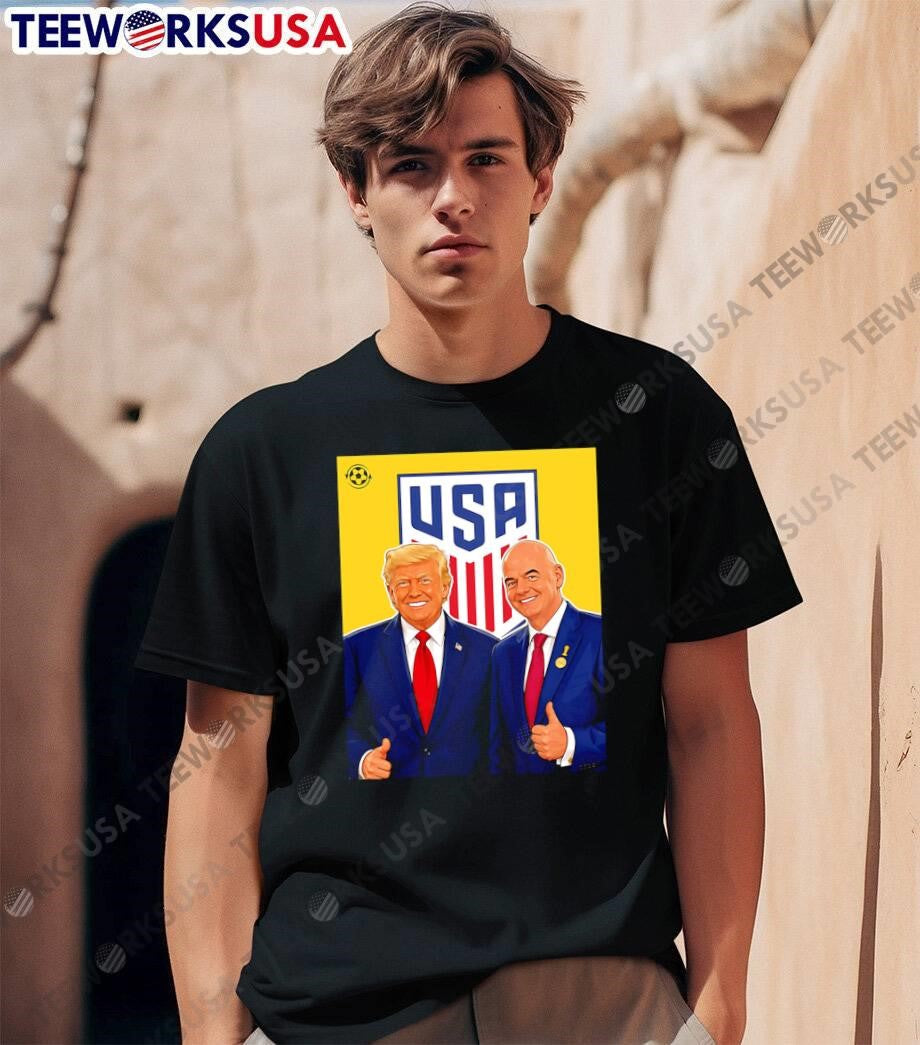Dodd Donald Trump and Gianni Infantino USA Soccer - Adult & Kids T-Shirts, Sweatshirts & Hoodies apparel design preview 1