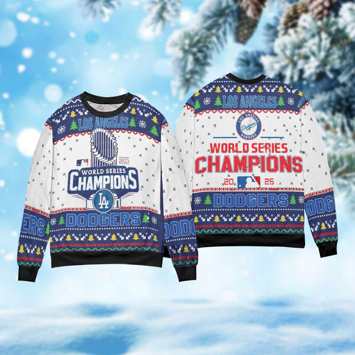 Dodgers Champions Ugly Christmas Sweater - Holiday Gift product image