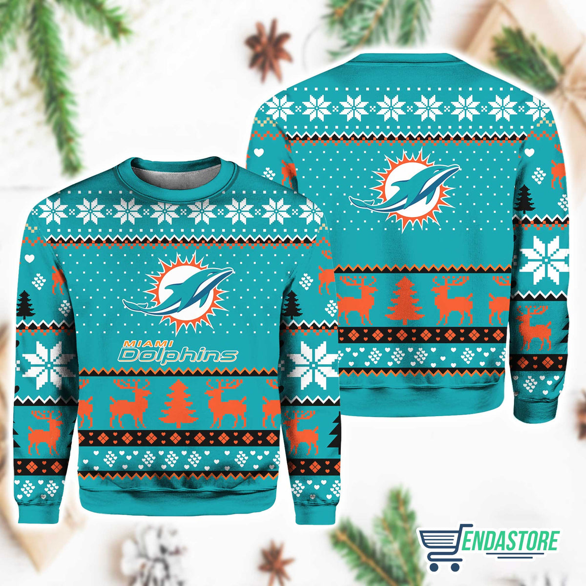 Dolphins Personalized 3D Ugly Christmas Sweater - Holiday Gift product image