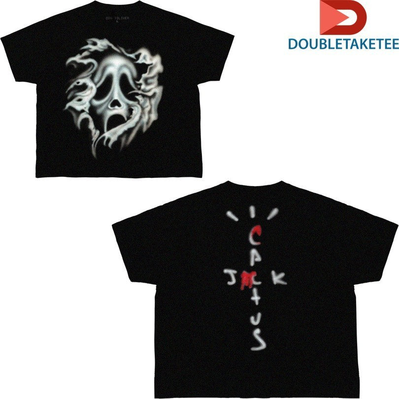 Don Toliver x Scream Cactus Jack Airbrush Ghostface - Adult & Kids T-Shirts, Sweatshirts & Hoodies apparel design preview 1