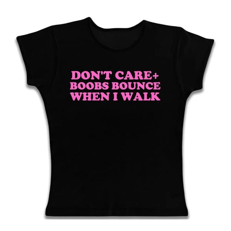 Don'T Care Boobs Bounce When I Walk Baby Gothic Emo - Adult & Kids T-Shirts, Sweatshirts & Hoodies apparel design preview 1