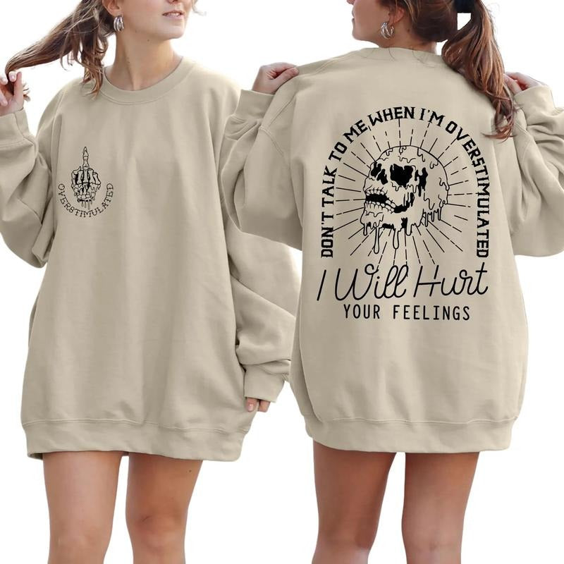Don'T Talk Me When I'M Overstimulated Skeleton - Adult & Kids T-Shirts, Sweatshirts & Hoodies apparel design preview 1