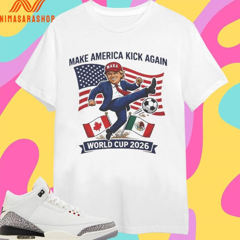 Donald Trump Make America Kick Again Soccer Football - Adult & Kids T-Shirts, Sweatshirts & Hoodies apparel design preview 1