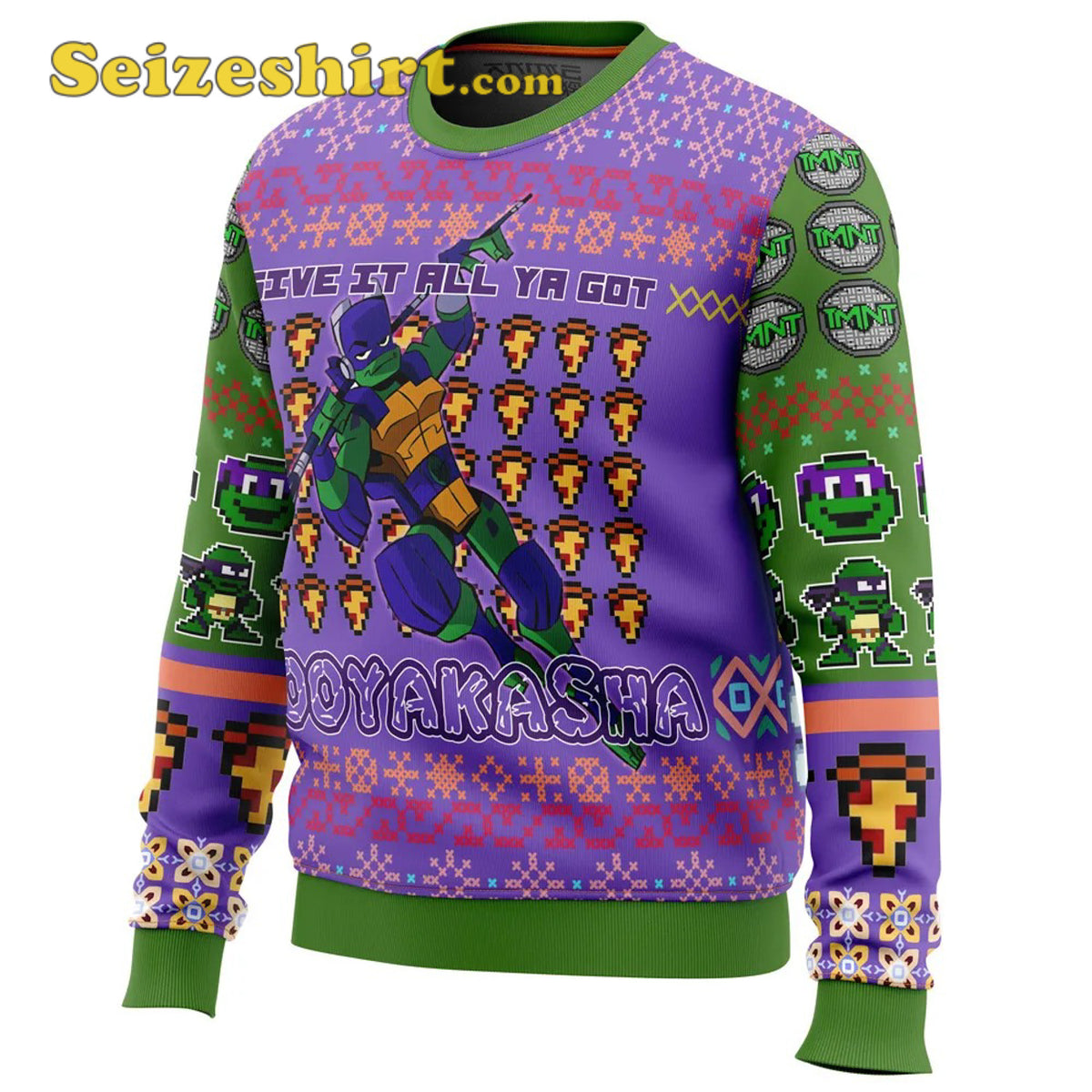 Donatello Rise of the Teenage Mutant Ninja Turtles Mens Christmas Sweater - Holiday Gift product image 2