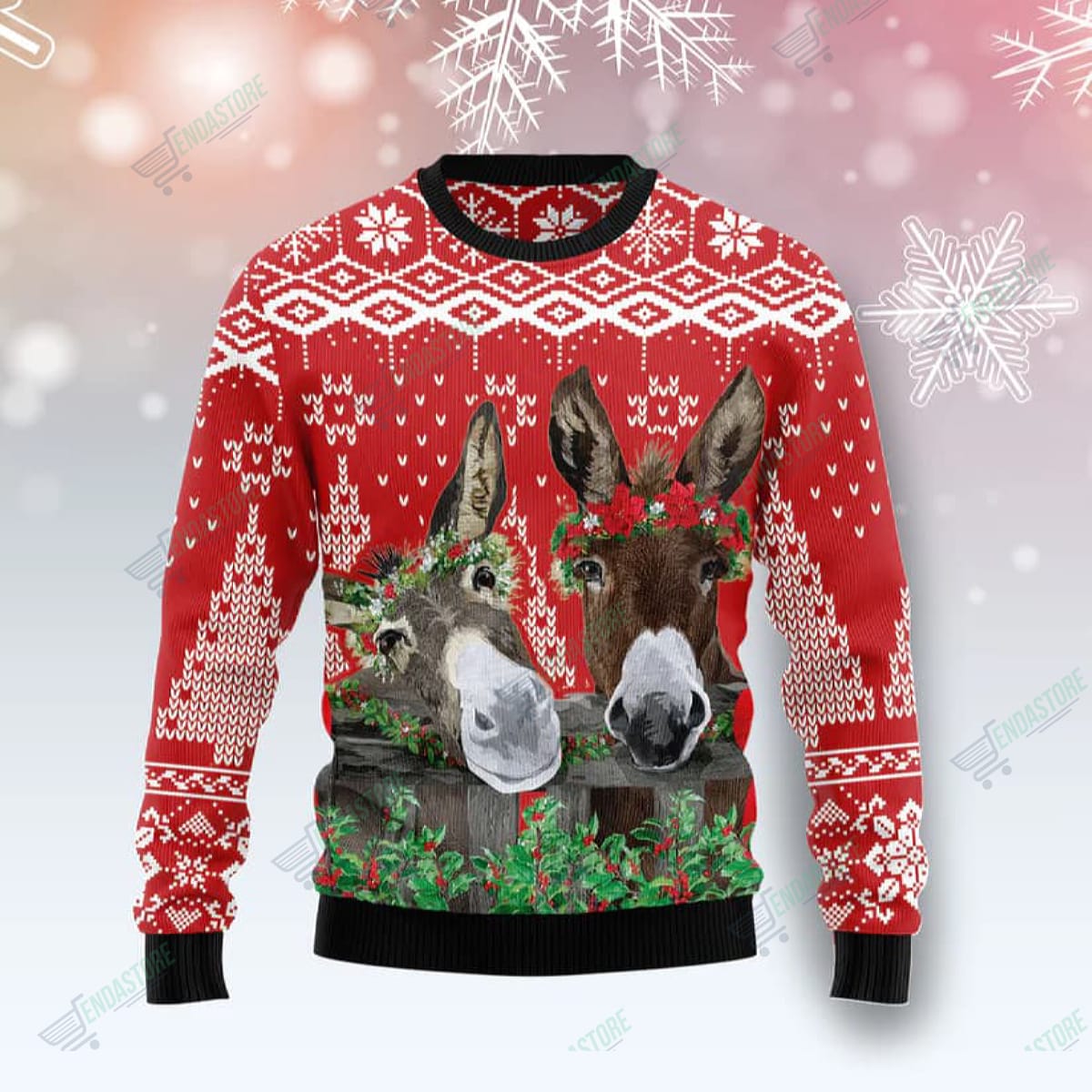 Donkey Buddies Christmas Unisex 3D Ugly Christmas Sweater - Holiday Gift product image