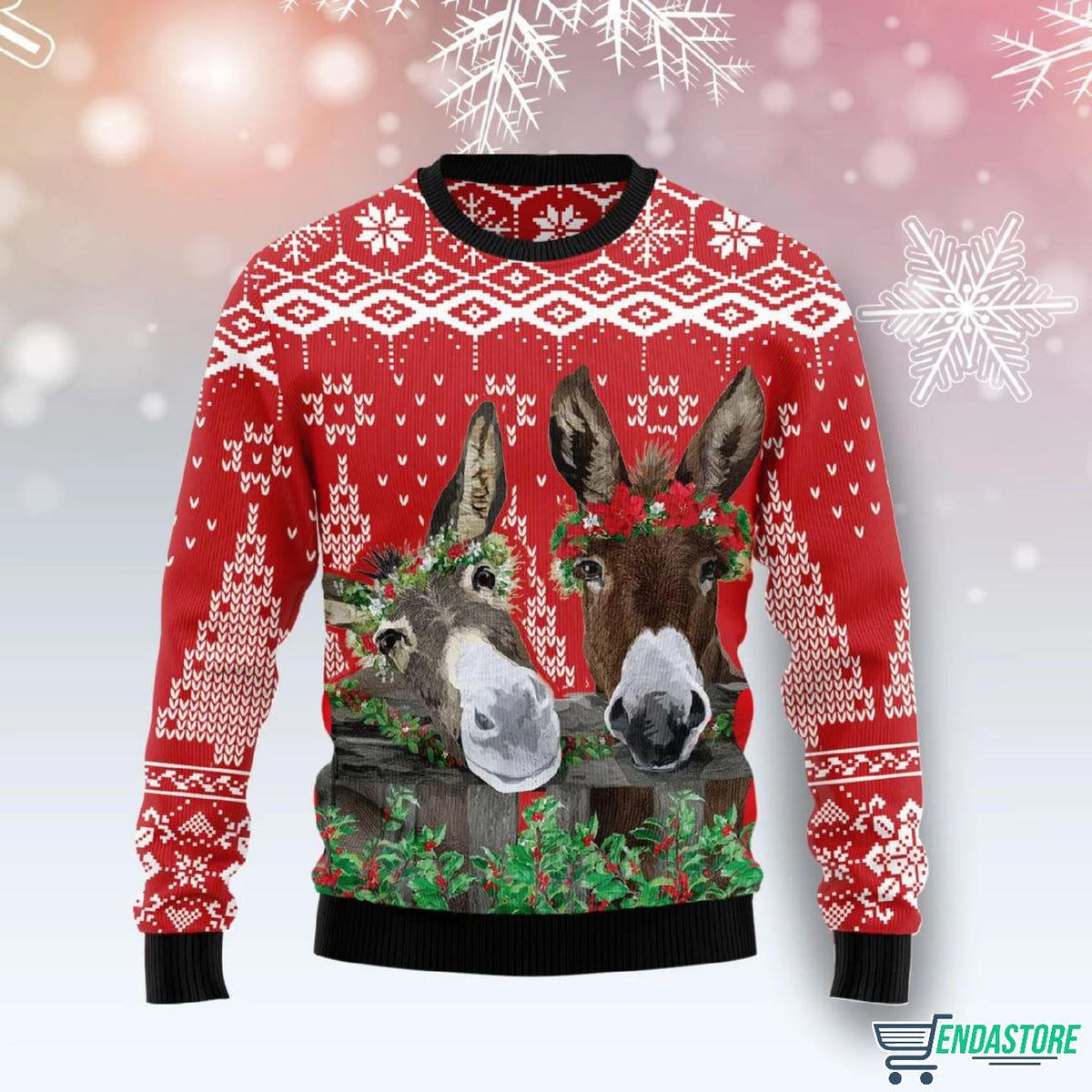 Donkey Buddies Christmas Unisex Womens & Mens Gifts 3D Ugly Christmas Sweater - Holiday Gift product image